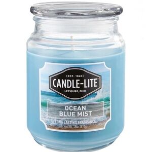 NWT Candle-Lite Aromatherapy Candle 18oz Ocean Blue Mist Large Jar